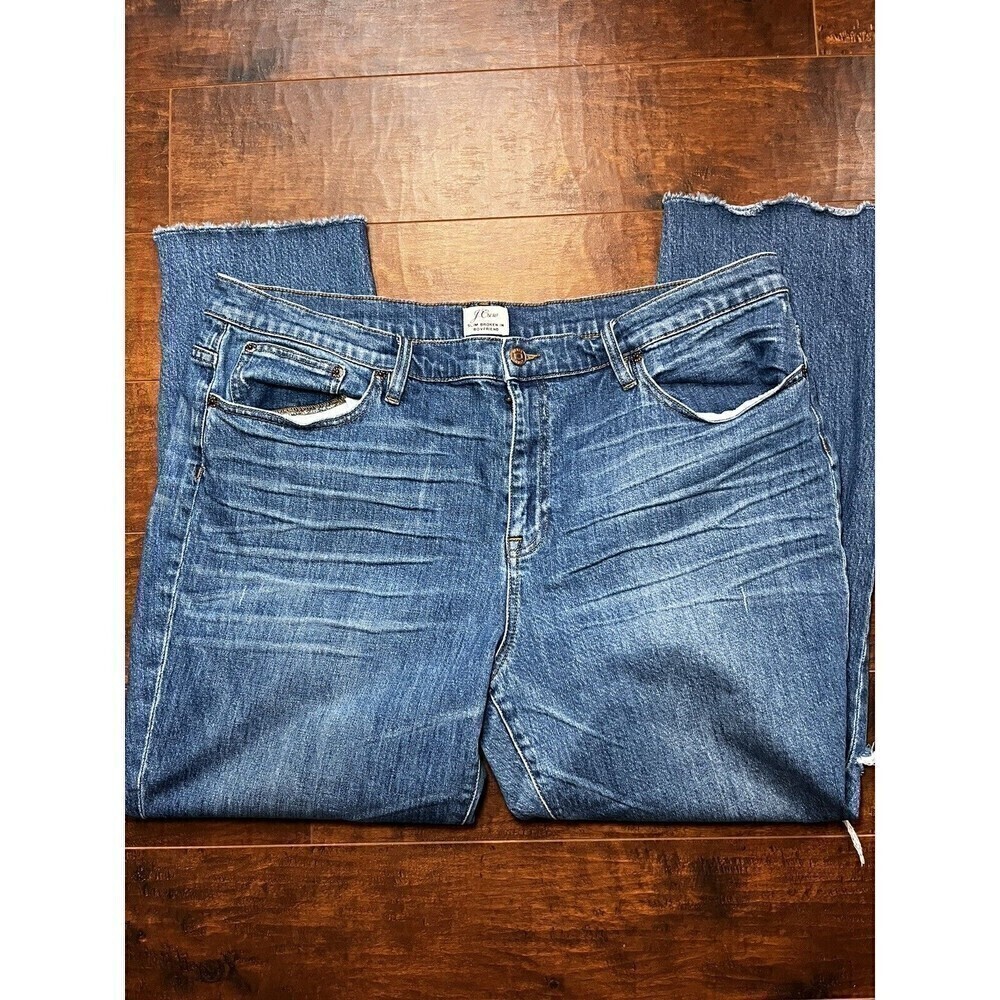 J. Crew Slim Broken In Boyfreind Distressed Womens Sz 35 READ BELOW